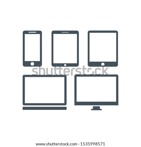 Simple Device Gadget Smartphone Laptop Tablet Icon - Vector