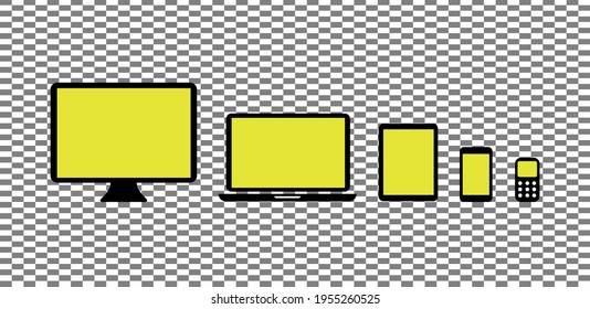Simple device icons. Computer laptop computer laptop modern smartphone tablet phone icon. Vector illustration