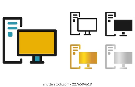 simple device komputer icon vector illustration modern trendy design, suitable for advertisement, website, social media post and other graphic needs.