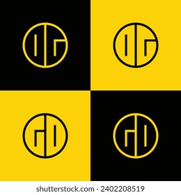 Simple DG and GD Letter Circle Logo Set, suitable for business with DG or GD initials