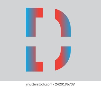 Simple DH Latter Icon Or Logo.