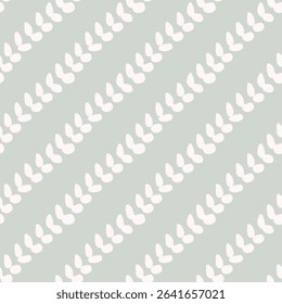 Simple diagonal lines of flower petals and leaves forming a minimalist botanical pattern in colors of off white on steel gray background. Seamless vector pattern.Great for homedecor, fabric, wallpaper
