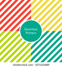 Simple diagonal stripes seamless pattern in four colors