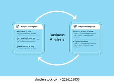 Simple diagram for business analysis - blue version. Easy to use for your website or presentation.