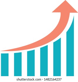 Simple diagram and graph trendy icon on white background for web graphic