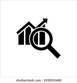 Simple diagram and graphs icon, logo isolated on white background