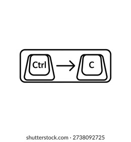 Simple diagram showing Ctrl+C keyboard shortcut for copying