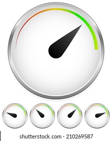 Simple dial, meter templates. Gauge, measurement, level concepts.