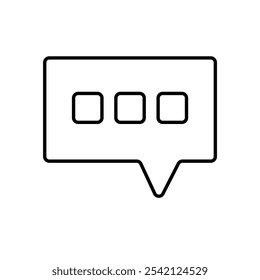 Simple Dialogue icon. Contains chat, speech,  talking, support, discussion, conversation. Vector outlined style.