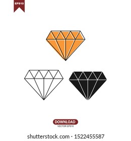 simple diamond concept logo, icon vector design