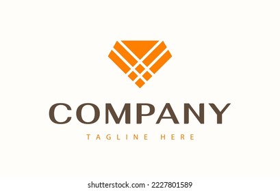 Simple Diamond Flat Logo Design Template