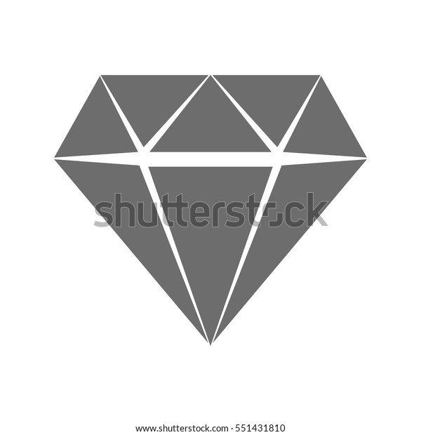 Simple Diamond Icon Flat Design Vector Stock Vector (Royalty Free