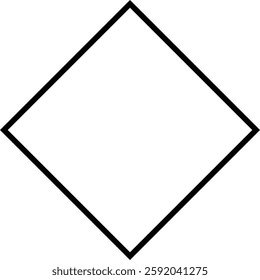 Simple diamond icon, frame (black)