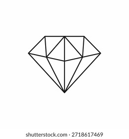 Simples diamante joias fina linha vetor ícone, símbolo de pedra cintilante para estilo de vida de luxo, marca boutique e preciosa joia arte.
