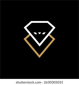 Simple diamond logo design with letter V.