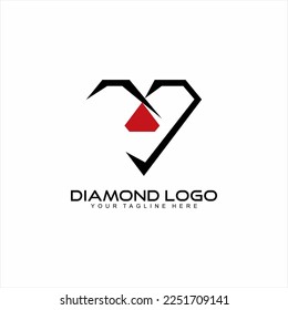 Diseño simple de logotipo de diamante con concepto de pirámide. El logotipo se puede utilizar para el negocio de la joyería y la joyería.