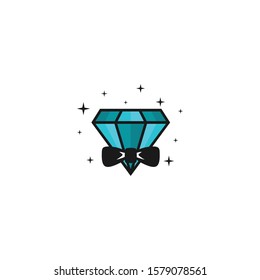 Simple Diamond logo vector with nature tree silhouette icon. shining and bright look glamour, luxury, premium, trendy. Modern vintage style flat design. for supplier and producer, apply to web, mobile