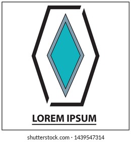 simple diamond logo with white background