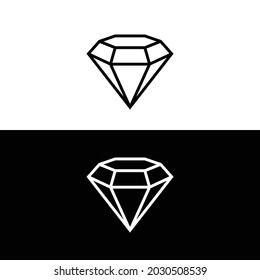 Simple diamond monoline logo vector.