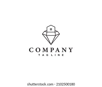 Simple Diamond Real Estate  Logo, Luxury Brand Identity