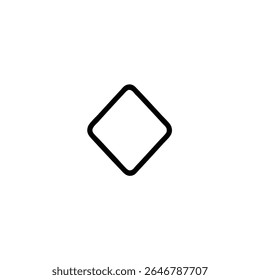 A simple diamond shape outline, representing a keyframe marker for animation and video editing timelines. Isolated on white.