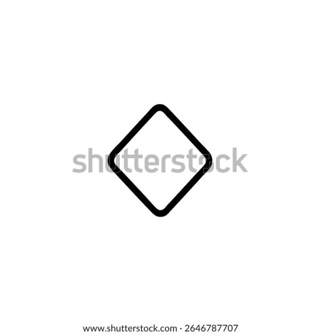 A simple diamond shape outline, representing a keyframe marker for animation and video editing timelines. Isolated on white.