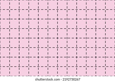 Simple diamond square dat line with light grey color on pastel pink background. Vector illustration dat line background.