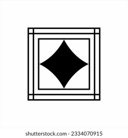 Simple diamond symbol logo design in the center of the square.