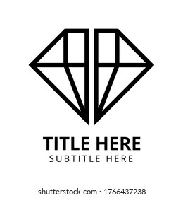 Un logotipo sencillo en forma de diamante dividido 