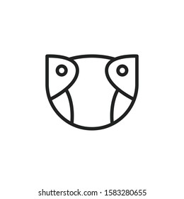 Simple diaper line icon. Stroke pictogram. Vector illustration isolated on a white background. Premium quality symbol. Vector sign for mobile app and web sites.