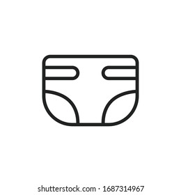 Simple diaper line icon. Stroke pictogram. Vector illustration isolated on a white background. Premium quality symbol. Vector sign for mobile app and web sites.