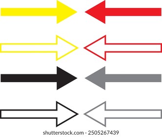 simple different color hand drawn stroke errow icon shapes errow icon set