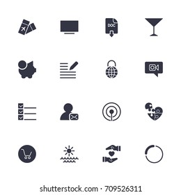 Simple different icons set. Universal icons to use for web and mobile. UI set of basic UI. 