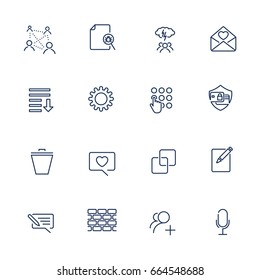 Simple different Ui icons for app, programs and sites. Icon set with editable stroke