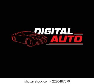 Simple Digital Automotive Tune Up Service Business Logo Design Template