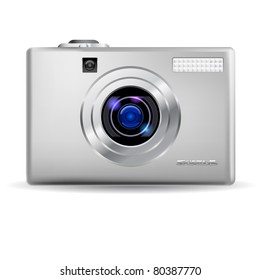 Simple digital camera. Illustration on white background