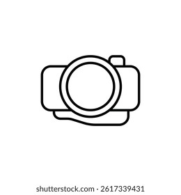 Simple digital camera outline icon for photographers and designers