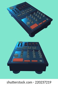 simple  digital equalizer for digital sound mix  vector illustration separate line color and light 