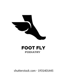 simple digital foot fly Explorer Conceptual Simple Minimal Foot with wings art. suitable for Adventure, expedition, massage, podiatry, Freedom, traveling logo vector illustration design