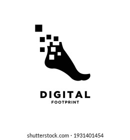 simple digital footprint Explorer Conceptual Simple Minimal Foot with pixel art. suitable for Adventure, expedition, Freedom, traveling logo vector illustration design