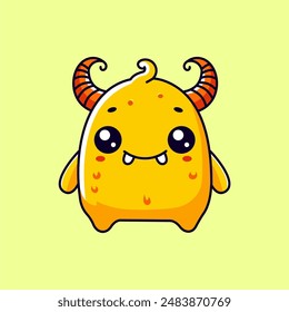 A simple digital illustration of a yellow monster with two cute fangs, often used in business marketing to attract attention and add a fun element to products or promotions.