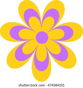 A simple digital illustration of a yellow and pink flower in EPS 10 vector format