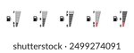 Simple digital indicator of vehicle fuel, Flat icons of full and empty of gas and fuel meters, fuel pump nozzle symbol, Gas oil Petrol Tank vector illustration on transparent background. Eps10