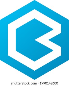 simple digital letter B logo with wordmark logo type