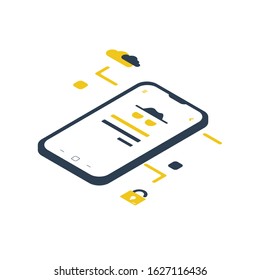 Simple digital marketing. Universal digital marketing isometric icons to use for web
