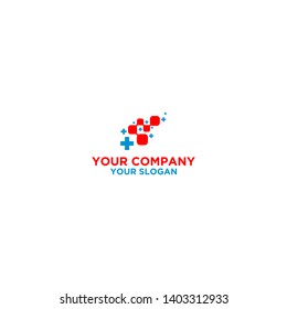 simple digital medical cross logo