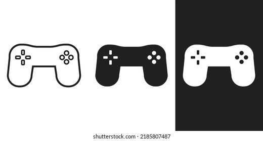 Simple digital modern gamepad icons in 3 form.