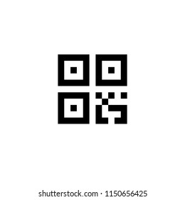 Simple digital qr code sign icon for design