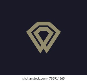 Simple Dimond Logo Icon Vector.