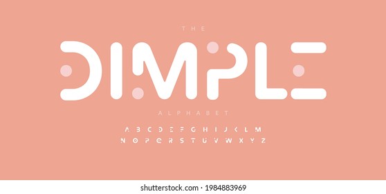 Simple dimple alphabet letter font. Modern logo typography. Minimal rounded typographic design. Softed type for popit game logo, kids room headline, title, play zone lettering, children game branding